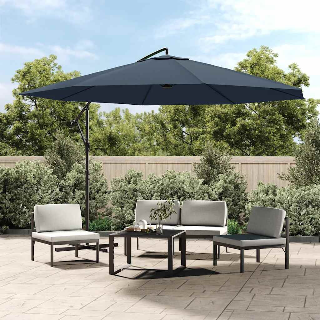 Zweefparasol 3,5m Blauw - UV-beschermend & Ventilerend (35% Korting)