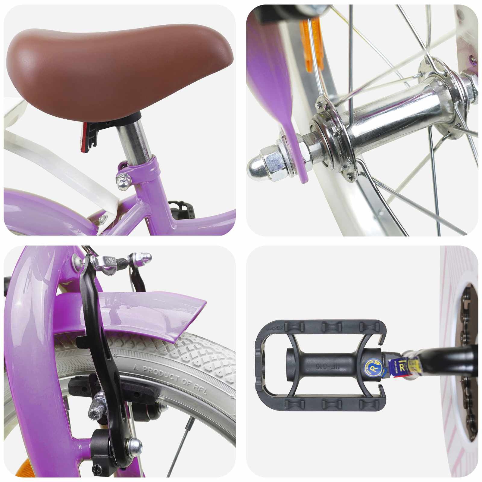 Kinderfiets 14 Inch Paars - 35% Korting