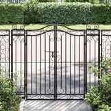 Smeedijzeren Tuinpoort Zwart 121x8x120 cm - 35% Korting