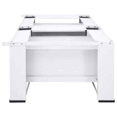vidaXL Dubbele wasmachine sokkel met lades wit