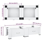 vidaXL Dubbele wasmachine sokkel met lades wit