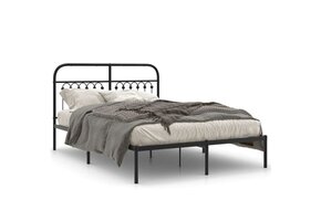 VidaXL Bedframe Metaal Zwart 135x190 cm - 52% Korting