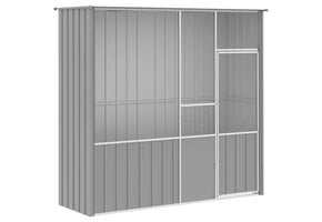 Gegolfde Stalen Vogelkooi Grijs 215x78x200 cm - 35% Korting