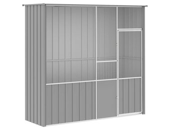 Gegolfde Stalen Vogelkooi Grijs 215x78x200 cm - 35% Korting