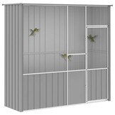 Gegolfde Stalen Vogelkooi Grijs 215x78x200 cm - 35% Korting