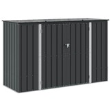 vidaXL Tuinopslagdoos Zwart Staal 214x82x132 cm - 35% Korting