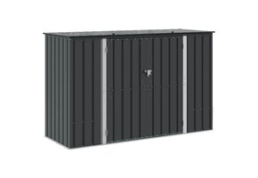 vidaXL Tuinopslagdoos Zwart Staal 214x82x132 cm - 35% Korting