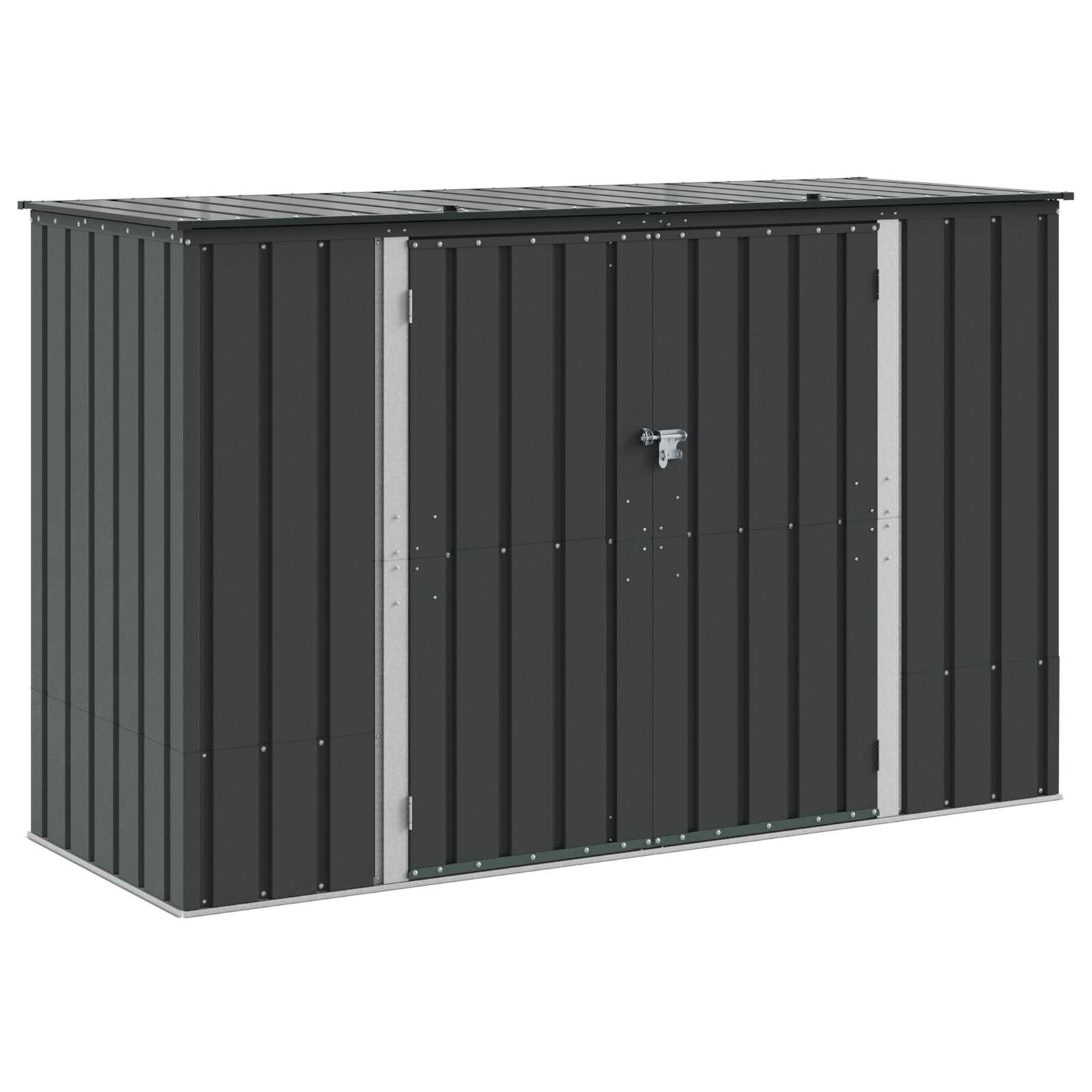 vidaXL Tuinopslagdoos Zwart Staal 214x82x132 cm - 35% Korting