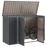 vidaXL Tuinopslagdoos Zwart Staal 214x82x132 cm - 35% Korting