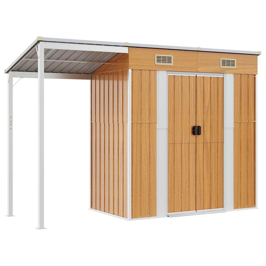 VidaXL Tuinschuur Lichtbruin Staal - 277x110,5x181 cm - 35% Korting