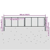 vidaXL Gaaspoort 400x125 cm Grijs - 35% Korting!