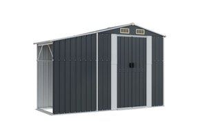 vidaXL Tuinschuur 277x93x179 cm Staal Antraciet 60% Korting