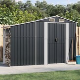 vidaXL Tuinschuur 277x93x179 cm Staal Antraciet 60% Korting