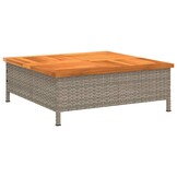vidaXL Tuintafel 70x70x25 cm Poly rattan & Acaciahout Grijs - 34% Korting