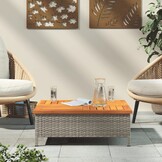 vidaXL Tuintafel 70x70x25 cm Poly rattan & Acaciahout Grijs - 34% Korting