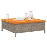 vidaXL Tuintafel 70x70x25 cm Poly rattan & Acaciahout Grijs - 34% Korting