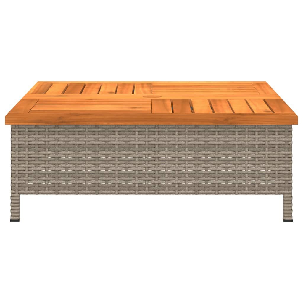 vidaXL Tuintafel 70x70x25 cm Poly rattan & Acaciahout Grijs - 34% Korting