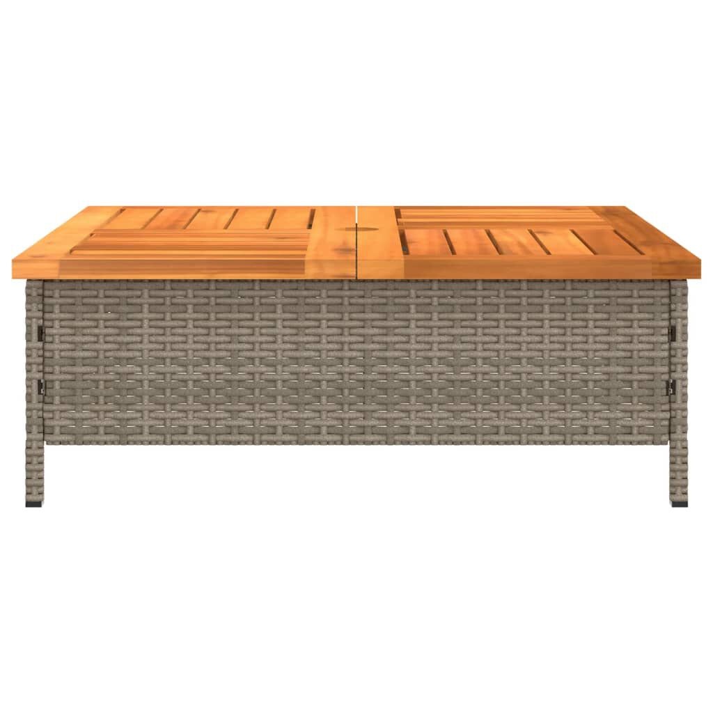 vidaXL Tuintafel 70x70x25 cm Poly rattan & Acaciahout Grijs - 34% Korting