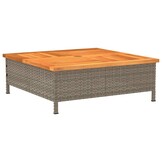 vidaXL Tuintafel 70x70x25 cm Poly rattan & Acaciahout Grijs - 34% Korting