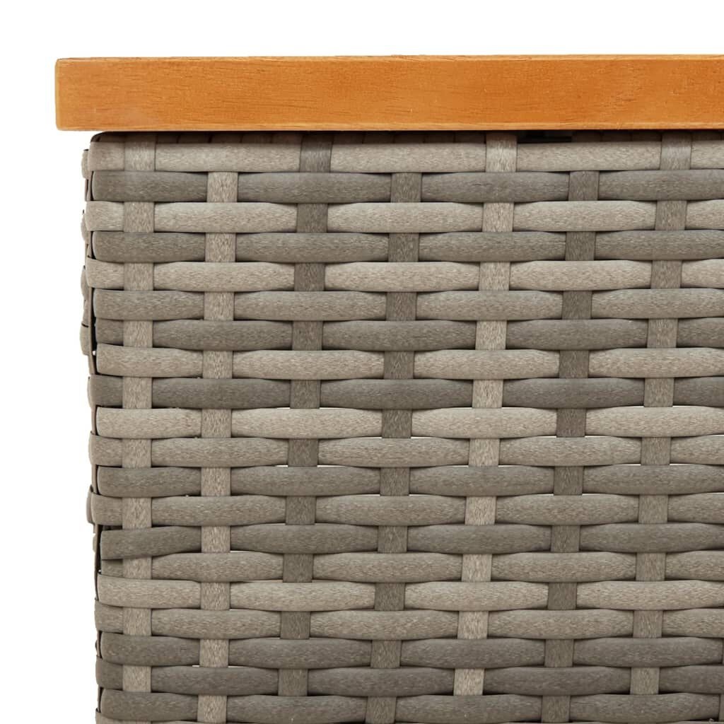 vidaXL Tuintafel 70x70x25 cm Poly rattan & Acaciahout Grijs - 34% Korting