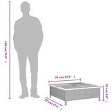vidaXL Tuintafel 70x70x25 cm Poly rattan & Acaciahout Grijs - 34% Korting