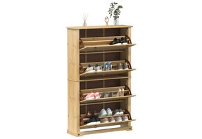 vidaXL Schoenenkast Grenenhout - 99x32x163,5 cm - 35% Korting