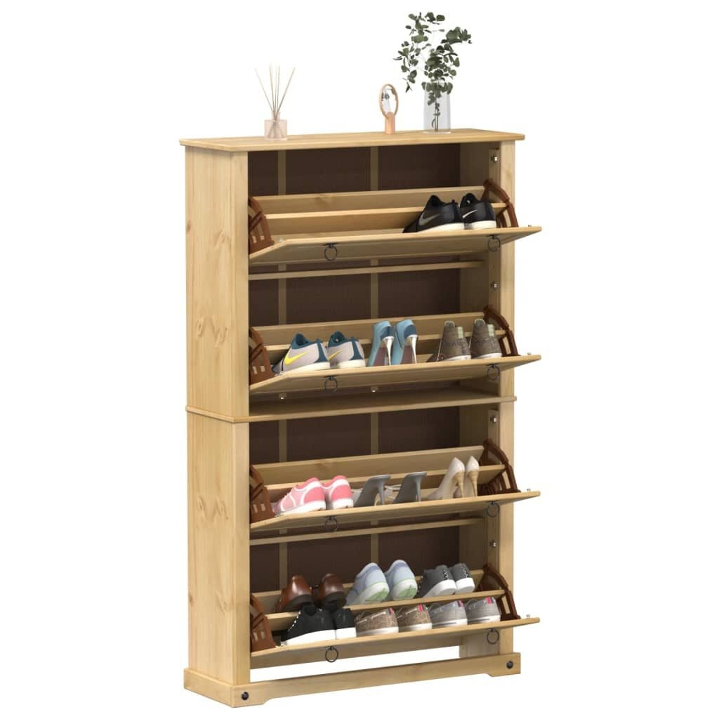 vidaXL Schoenenkast Grenenhout - 99x32x163,5 cm - 35% Korting