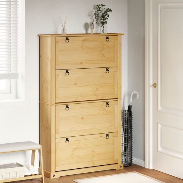 vidaXL Schoenenkast Grenenhout - 99x32x163,5 cm - 35% Korting