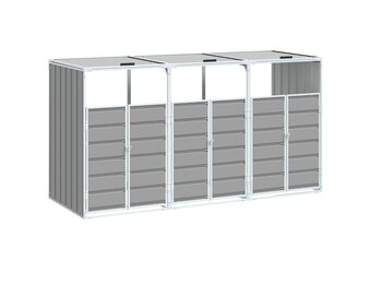 Containerberging voor 3 Bakken Staal Grijs 216x81x115 cm - 35% Korting