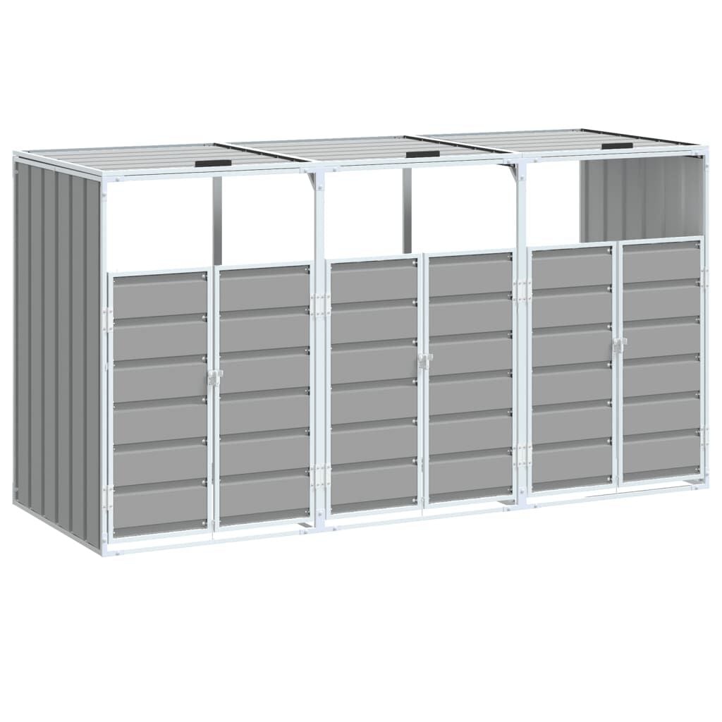 Containerberging voor 3 Bakken Staal Grijs 216x81x115 cm - 35% Korting