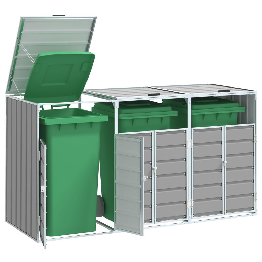 Containerberging voor 3 Bakken Staal Grijs 216x81x115 cm - 35% Korting
