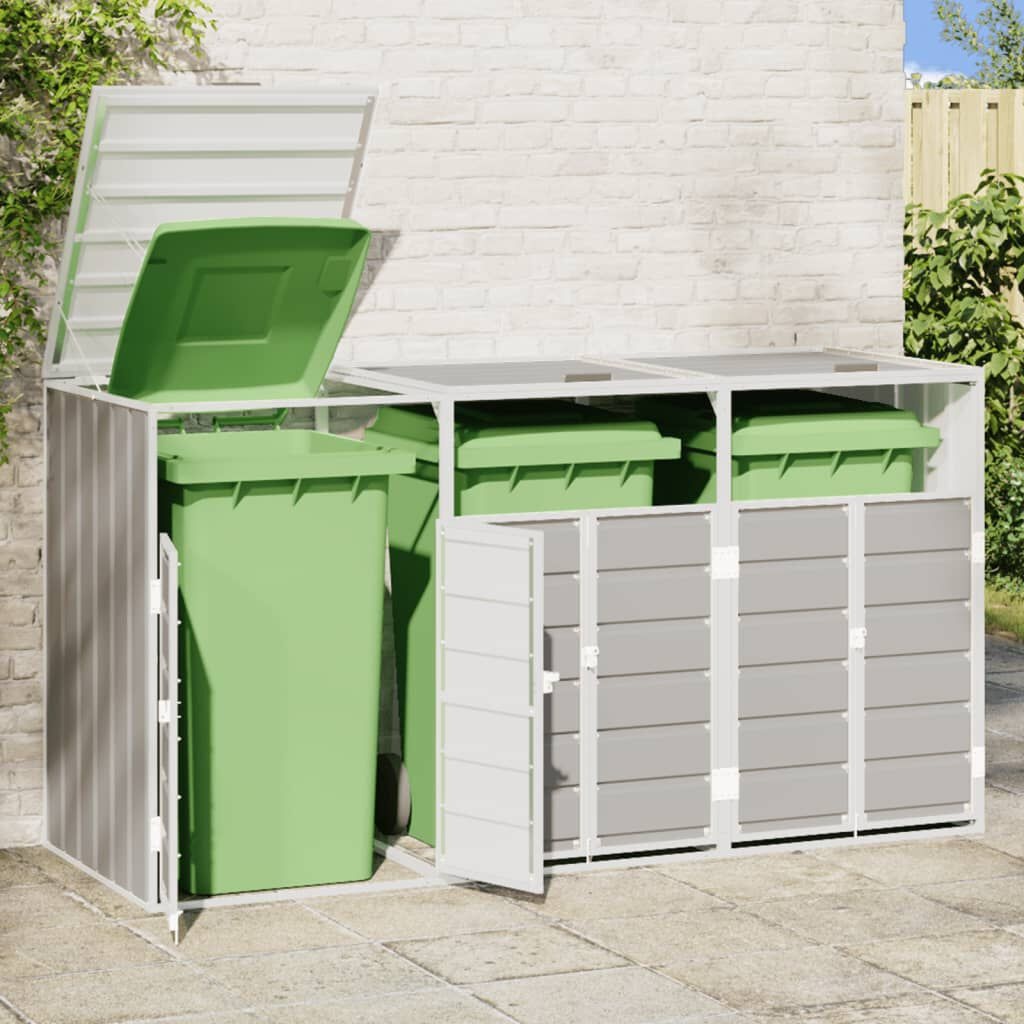 Containerberging voor 3 Bakken Staal Grijs 216x81x115 cm - 35% Korting