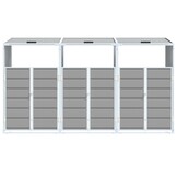 Containerberging voor 3 Bakken Staal Grijs 216x81x115 cm - 35% Korting