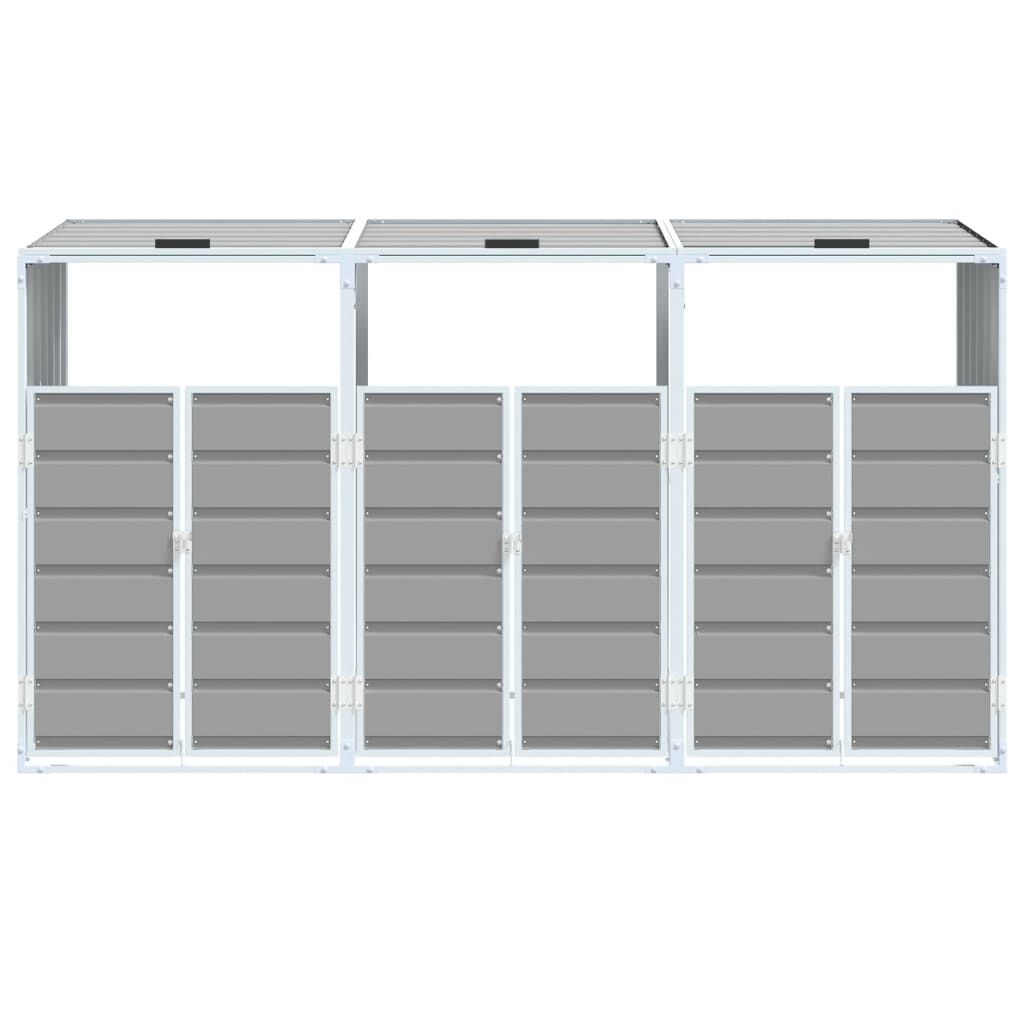 Containerberging voor 3 Bakken Staal Grijs 216x81x115 cm - 35% Korting