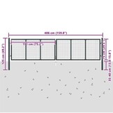 VidaXL Gaaspoort 400x125 cm Grijs met 35% Korting