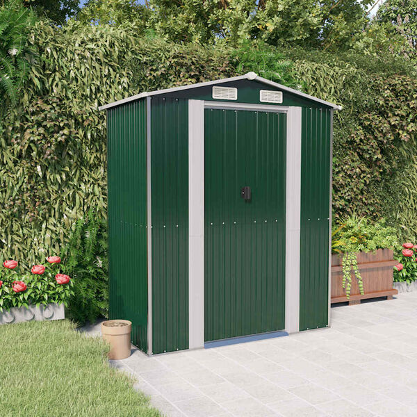 vidaXL Tuinschuur Gegalvaniseerd Staal 192x108x223 cm Groen - 35% Korting
