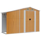 VidaXL Tuinschuur 277x93x179 cm Staal Bruin - 35% Korting