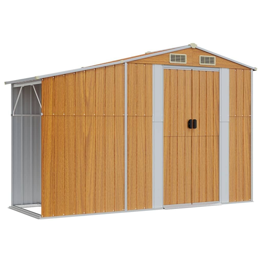 VidaXL Tuinschuur 277x93x179 cm Staal Bruin - 35% Korting