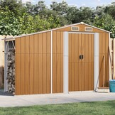 VidaXL Tuinschuur 277x93x179 cm Staal Bruin - 35% Korting