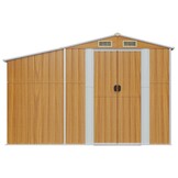 VidaXL Tuinschuur 277x93x179 cm Staal Bruin - 35% Korting