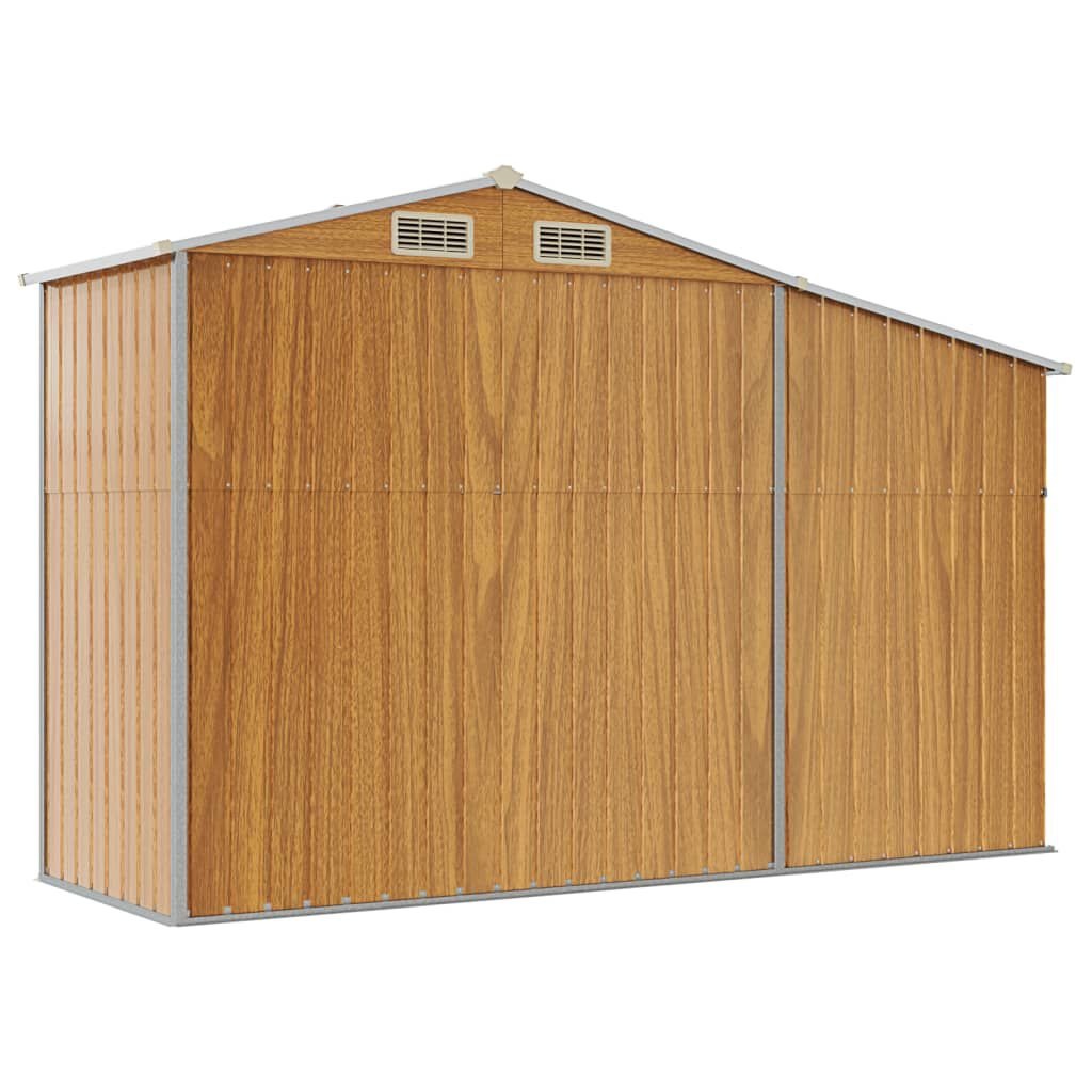 VidaXL Tuinschuur 277x93x179 cm Staal Bruin - 35% Korting