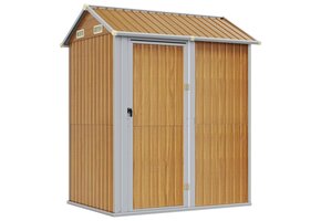 VidaXL Tuinschuur Lichtbruin 192x152,5x237 cm Gegalvaniseerd Staal met 30% Korting