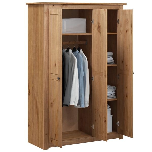 vidaXL Kledingkast Grenenhout 3 Deuren - 60% Korting