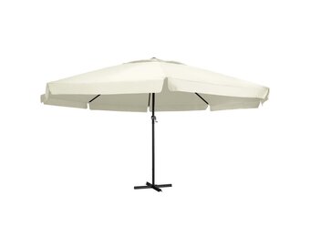 Zandwitte Parasol met Aluminium Paal 600 cm - 55% Korting!