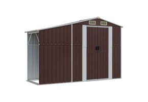VidaXL Tuinschuur 277x93x179 cm Staal Bruin - 55% Korting!