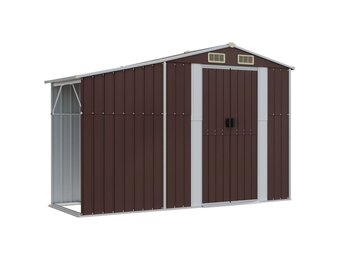 VidaXL Tuinschuur 277x93x179 cm Staal Bruin - 55% Korting!