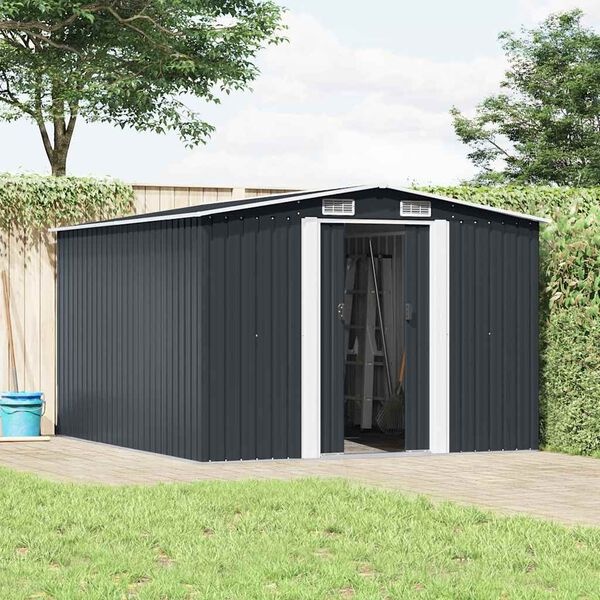 vidaXL Metalen Tuinschuur Antraciet 257x298x178 cm - 35% Korting
