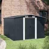 vidaXL Metalen Tuinschuur Antraciet 257x298x178 cm - 35% Korting