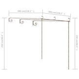 Tuinpergola Antiekbruin 3x3m IJzer - 35% Korting