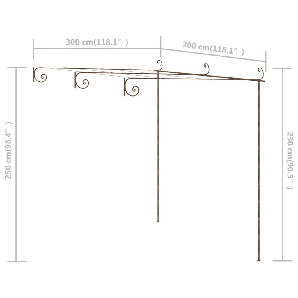 Tuinpergola Antiekbruin 3x3m IJzer - 35% Korting